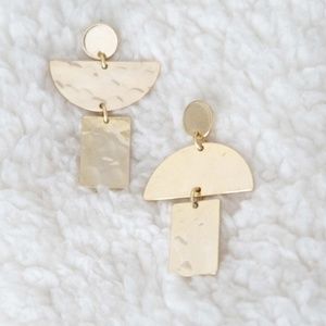 Gold Geometric Hanging Earrings